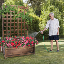 Load image into Gallery viewer, Planter Box with Trellis Solid Wood Outdoor Plant Overhead Free Standing Grow
