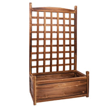 Load image into Gallery viewer, Planter Box with Trellis Solid Wood Outdoor Plant Overhead Free Standing Grow
