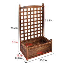 Load image into Gallery viewer, Planter Box with Trellis Solid Wood Outdoor Plant Overhead Free Standing Grow
