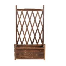 Load image into Gallery viewer, Rectangular Solid Wood Garden Raised Bed Tall with Trellis Flower Raised Bed Pot

