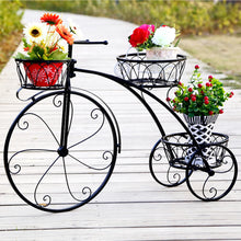 Load image into Gallery viewer, Metal Plant Stand Bicycle Shape Vintage Style Garden Flower Pot Display Outdoor
