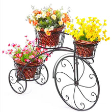 Load image into Gallery viewer, Metal Plant Stand Bicycle Shape Vintage Style Garden Flower Pot Display Outdoor
