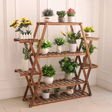 Load image into Gallery viewer, Extra Large Multi Tier Wood Flower Rack Plant Stand Bonsai Shelf Indoor Outdoor
