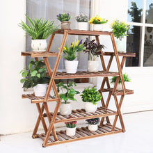 Load image into Gallery viewer, Extra Large Multi Tier Wood Flower Rack Plant Stand Bonsai Shelf Indoor Outdoor
