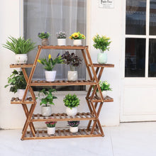 Load image into Gallery viewer, Extra Large Multi Tier Wood Flower Rack Plant Stand Bonsai Shelf Indoor Outdoor
