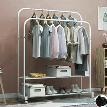 Load image into Gallery viewer, Closet Organizer Metal Garment Rack Portable Clothes Hanger Storage Shoes Rack
