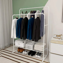 Load image into Gallery viewer, Closet Organizer Metal Garment Rack Portable Clothes Hanger Storage Shoes Rack
