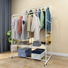 Load image into Gallery viewer, Closet Organizer Metal Garment Rack Portable Clothes Hanger Storage Shoes Rack
