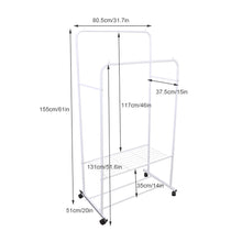 Load image into Gallery viewer, Closet Organizer Metal Garment Rack Portable Clothes Hanger Storage Shoes Rack
