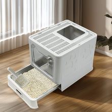 Load image into Gallery viewer, Extra Large Stainless Steel Enclosed Cat Litter Box With Lid Metal Litter Boxs
