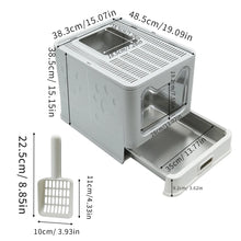 Load image into Gallery viewer, Extra Large Stainless Steel Enclosed Cat Litter Box With Lid Metal Litter Boxs
