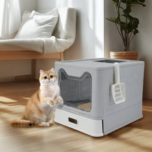 Load image into Gallery viewer, Extra Large Stainless Steel Enclosed Cat Litter Box With Lid Metal Litter Boxs
