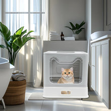 Load image into Gallery viewer, Extra Large Stainless Steel Enclosed Cat Litter Box With Lid Metal Litter Boxs
