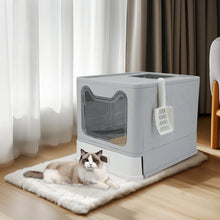Load image into Gallery viewer, Extra Large Stainless Steel Enclosed Cat Litter Box With Lid Metal Litter Boxs
