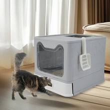 Load image into Gallery viewer, Extra Large Stainless Steel Enclosed Cat Litter Box With Lid Metal Litter Boxs
