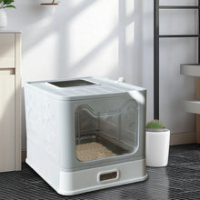 Load image into Gallery viewer, Extra Large Stainless Steel Enclosed Cat Litter Box With Lid Metal Litter Boxs

