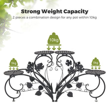 Load image into Gallery viewer, 2 PCS Metal Plant Stand Multiple Flower Pot Holder Shelves Display Garden Indoor

