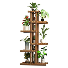 Load image into Gallery viewer, Wall Corner Wooden Plant Stand Indoor Outdoor Garden Flower Pot Shelf Space Save
