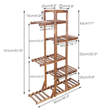 Load image into Gallery viewer, Wall Corner Wooden Plant Stand Indoor Outdoor Garden Flower Pot Shelf Space Save
