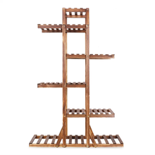 Load image into Gallery viewer, Wall Corner Wooden Plant Stand Indoor Outdoor Garden Flower Pot Shelf Space Save
