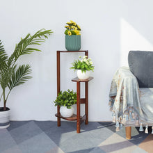 Load image into Gallery viewer, 3 Tier Bamboo Tall Corner Plant Rack Garden Flower Pot Holder Living Room Patio
