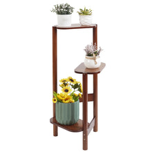 Load image into Gallery viewer, 3 Tier Bamboo Tall Corner Plant Rack Garden Flower Pot Holder Living Room Patio
