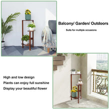 Load image into Gallery viewer, 3 Tier Bamboo Tall Corner Plant Rack Garden Flower Pot Holder Living Room Patio
