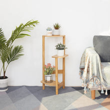 Load image into Gallery viewer, 3 Tier Bamboo Tall Corner Plant Rack Garden Flower Pot Holder Living Room Patio
