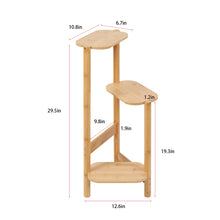 Load image into Gallery viewer, 3 Tier Bamboo Tall Corner Plant Rack Garden Flower Pot Holder Living Room Patio
