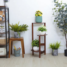 Load image into Gallery viewer, 3 Tier Bamboo Tall Corner Plant Rack Garden Flower Pot Holder Living Room Patio
