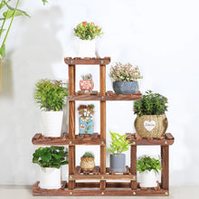 Load image into Gallery viewer, Pine Wood Plant Stand Indoor Outdoor Multiple Flower Pot Holder Shelf Desk Rack
