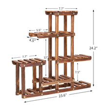 Load image into Gallery viewer, Pine Wood Plant Stand Indoor Outdoor Multiple Flower Pot Holder Shelf Desk Rack
