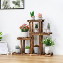 Load image into Gallery viewer, Pine Wood Plant Stand Indoor Outdoor Multiple Flower Pot Holder Shelf Desk Rack
