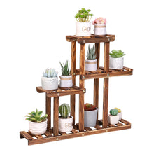 Load image into Gallery viewer, Pine Wood Plant Stand Indoor Outdoor Multiple Flower Pot Holder Shelf Desk Rack
