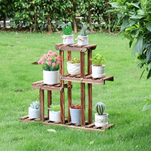 Load image into Gallery viewer, Pine Wood Plant Stand Indoor Outdoor Multiple Flower Pot Holder Shelf Desk Rack
