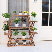 Load image into Gallery viewer, Extra Large Multi Tier Wood Flower Rack Plant Stand Bonsai Shelf Indoor Outdoor
