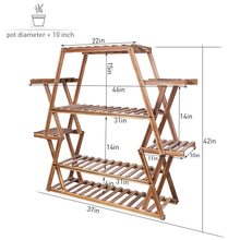 Load image into Gallery viewer, Extra Large Multi Tier Wood Flower Rack Plant Stand Bonsai Shelf Indoor Outdoor
