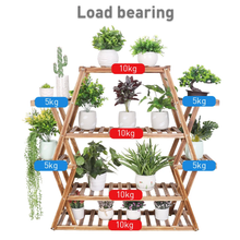 Load image into Gallery viewer, Extra Large Multi Tier Wood Flower Rack Plant Stand Bonsai Shelf Indoor Outdoor
