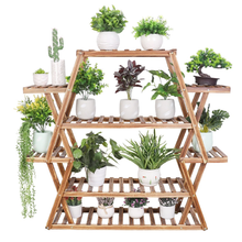 Load image into Gallery viewer, Extra Large Multi Tier Wood Flower Rack Plant Stand Bonsai Shelf Indoor Outdoor
