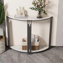 Load image into Gallery viewer, Half Moon Tiered Real Marble Entry Console Table Hallway Entryway Furniture for Entrance, Home Living Room
