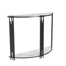 Load image into Gallery viewer, Half Moon Tiered Real Marble Entry Console Table Hallway Entryway Furniture for Entrance, Home Living Room
