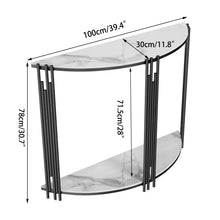 Load image into Gallery viewer, Half Moon Tiered Real Marble Entry Console Table Hallway Entryway Furniture for Entrance, Home Living Room
