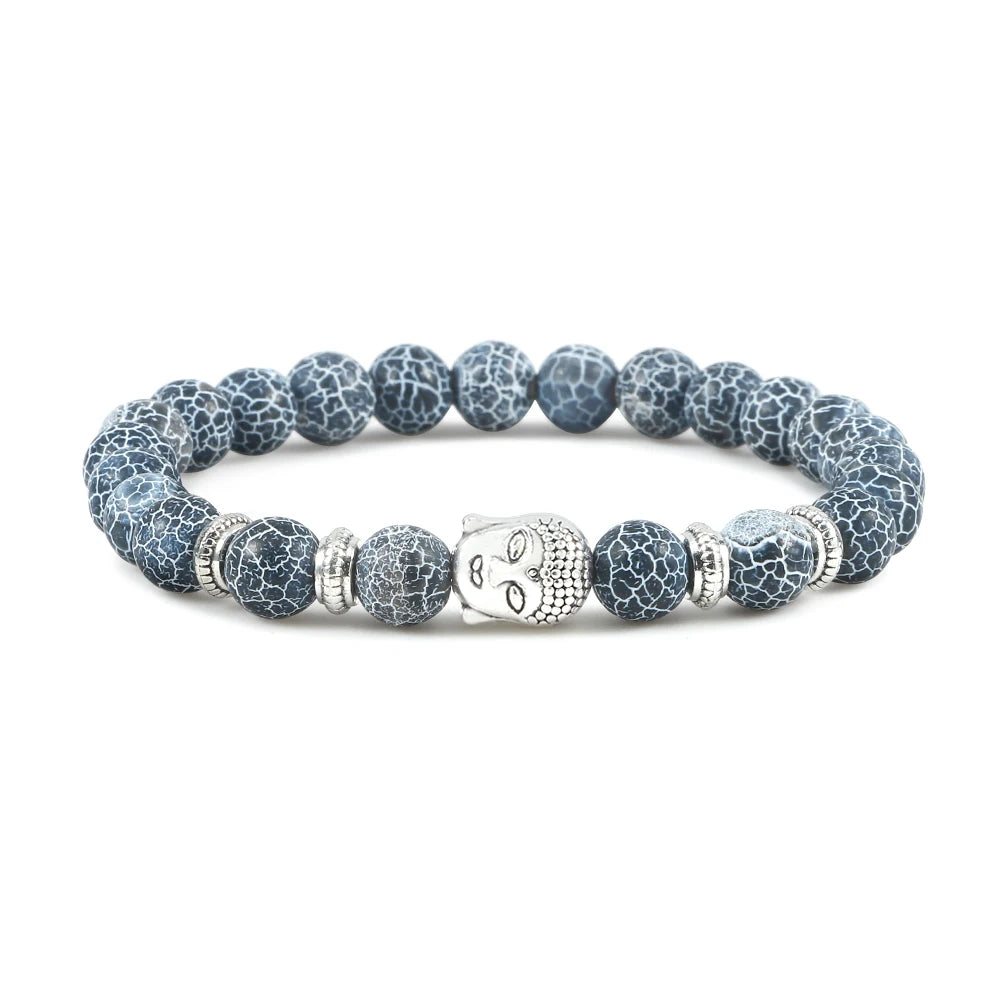 Reiki Tiger Eyes Beaded Buddha Bracelet Natural Stone Bracelet Elastic Rosary Men Women Prayer Charm Yoga Jewelry Gift Pulseras