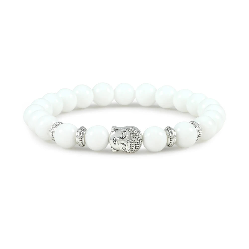 Reiki Tiger Eyes Beaded Buddha Bracelet Natural Stone Bracelet Elastic Rosary Men Women Prayer Charm Yoga Jewelry Gift Pulseras