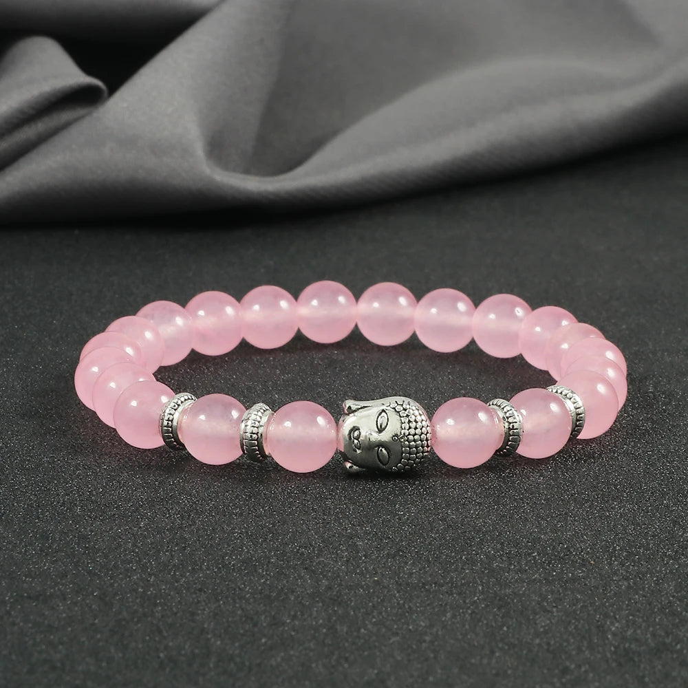 Reiki Tiger Eyes Beaded Buddha Bracelet Natural Stone Bracelet Elastic Rosary Men Women Prayer Charm Yoga Jewelry Gift Pulseras