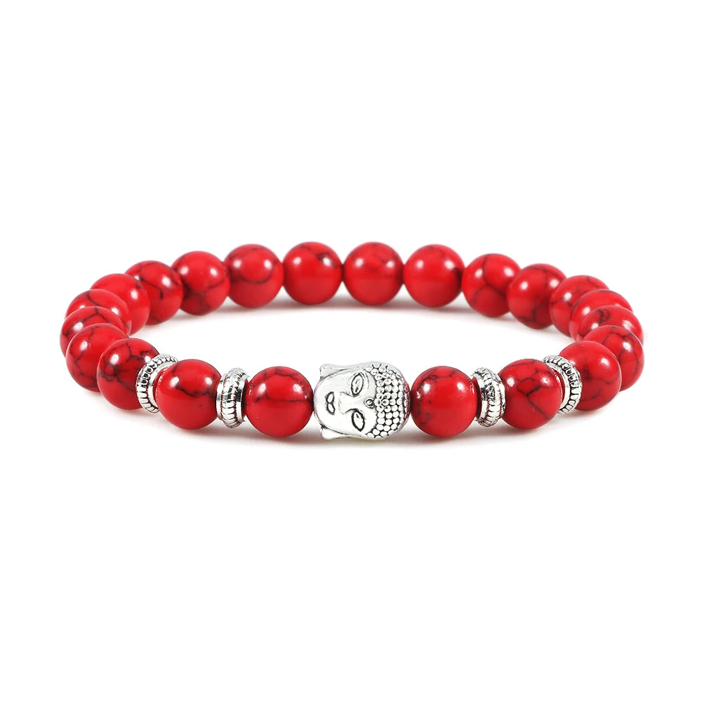 Reiki Tiger Eyes Beaded Buddha Bracelet Natural Stone Bracelet Elastic Rosary Men Women Prayer Charm Yoga Jewelry Gift Pulseras