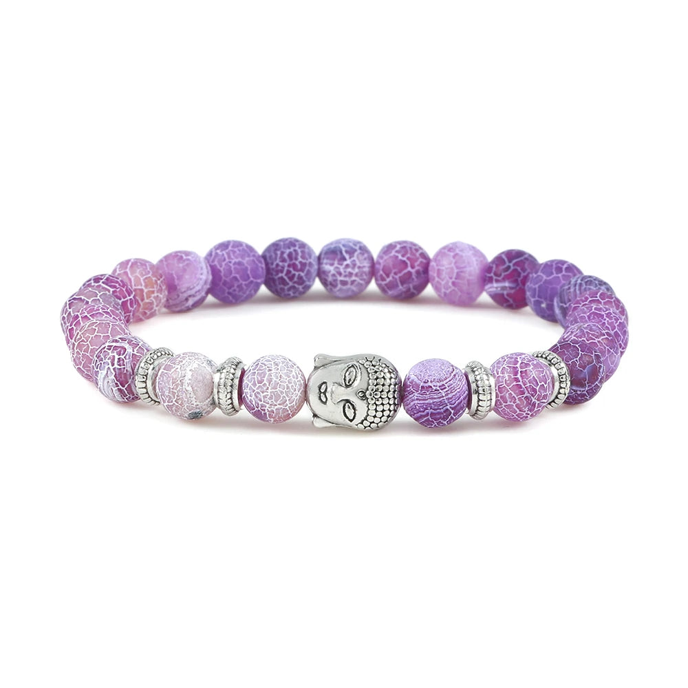 Reiki Tiger Eyes Beaded Buddha Bracelet Natural Stone Bracelet Elastic Rosary Men Women Prayer Charm Yoga Jewelry Gift Pulseras