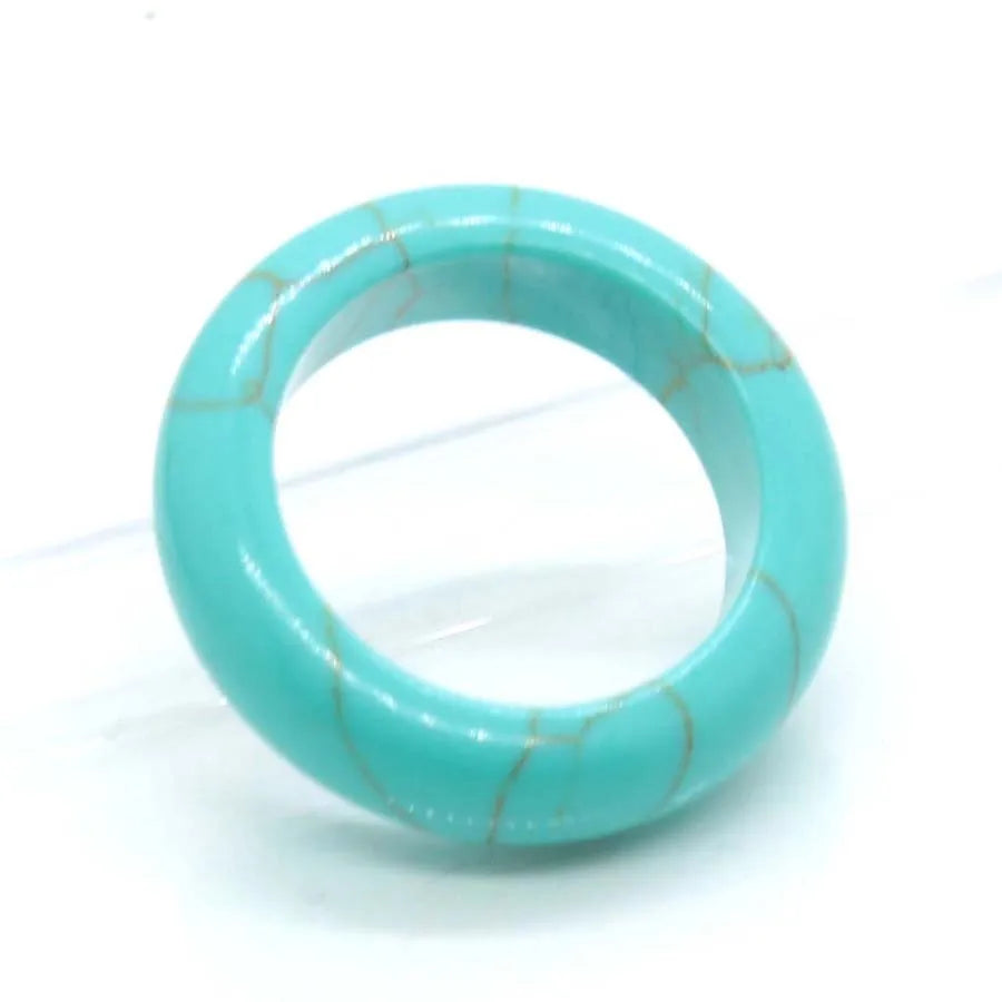 Naturtal Healing Crystal Stone Band Rings For Women Amethyst Rose Quartz Lapis Lazuli Labradorite Dainty Finger Ring Jewellery