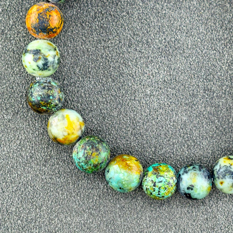 Handmade Real Natural Stone African Stone Beads Bracelet Men Yoga Mala Jewelry Green Moss Agates Beaded Bracelet Gift Wholesale