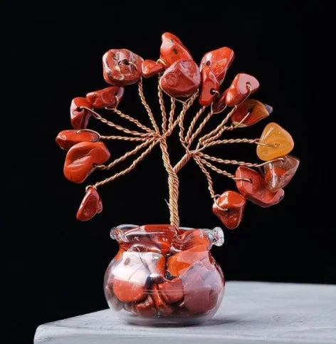 Natural Gemstone Mini Crystal Tree Bonsai Natural Stone Tabletop Decor,Home Office Luck Tree Home Ornaments